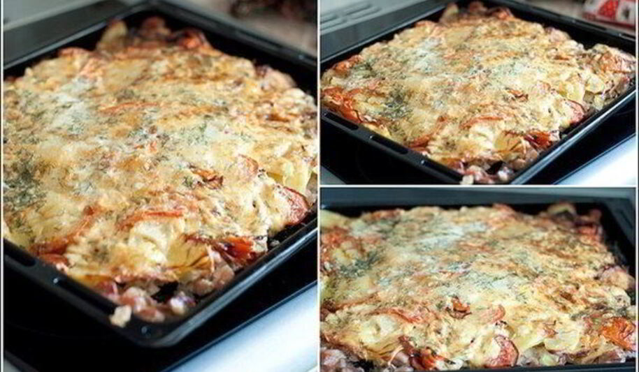 Рецепт запеченного мяса под шубой