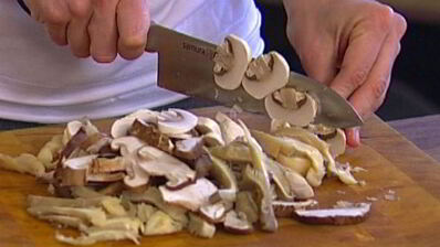 салат с чечевицей и грибами