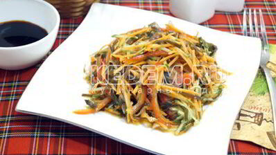 вкусный салат с морской капустой