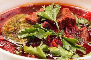 Борщ с чесноком