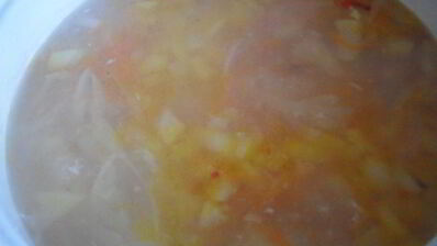 борщ с фасолью и яблоками