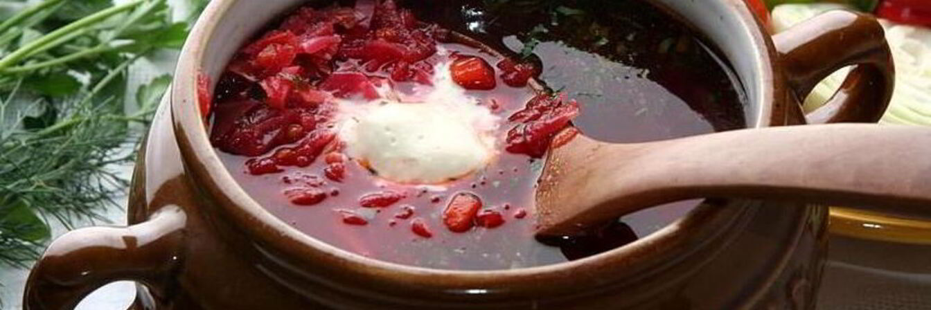 Борщ с грибами и фасолью