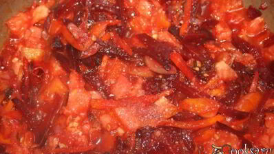 борщ с шампиньонами на куриных окорочках