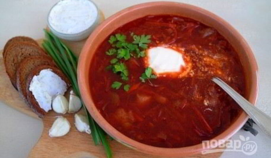 Рецепт борща со свининой и свеклой