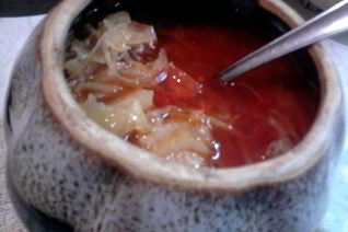 Борщ в горшочках