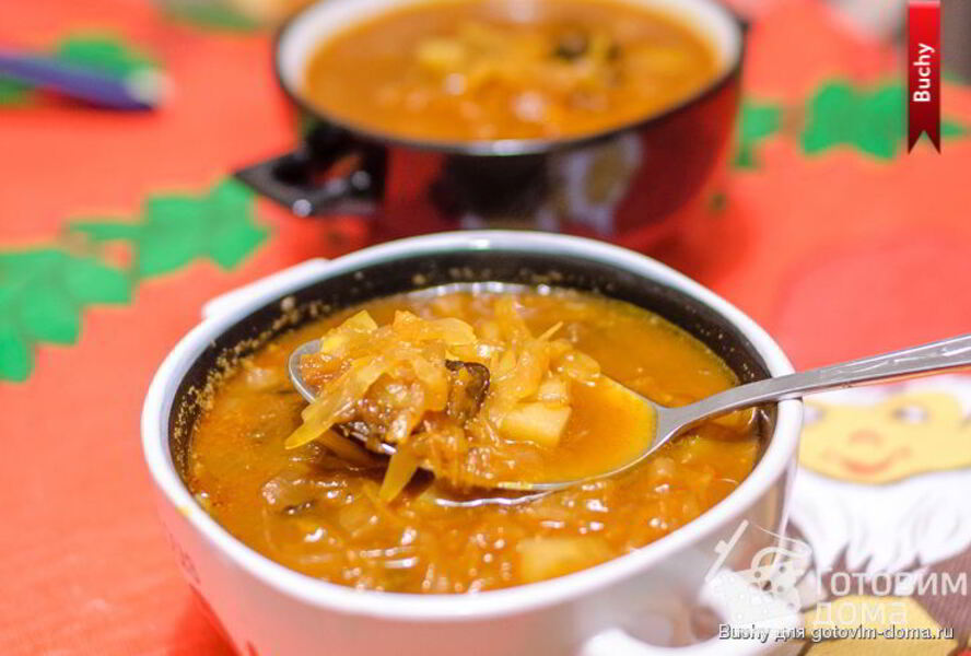 Грибной борщ с черносливом