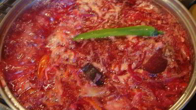 любимый борщ с баклажанами