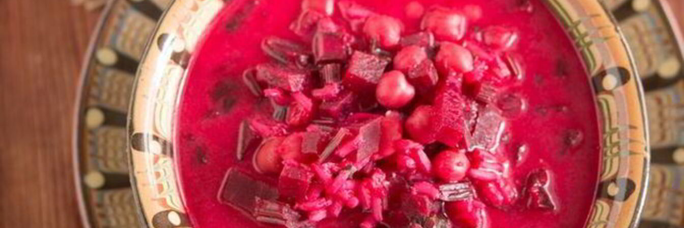 Постный борщ с нутом и грибами