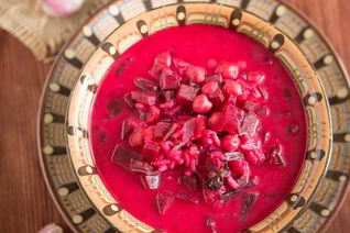 Постный борщ с нутом и грибами