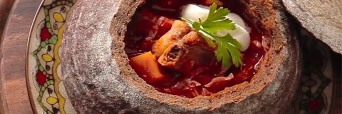 Украинский борщ в хлебе