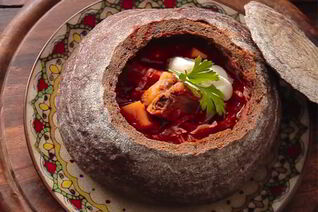 Украинский борщ в хлебе