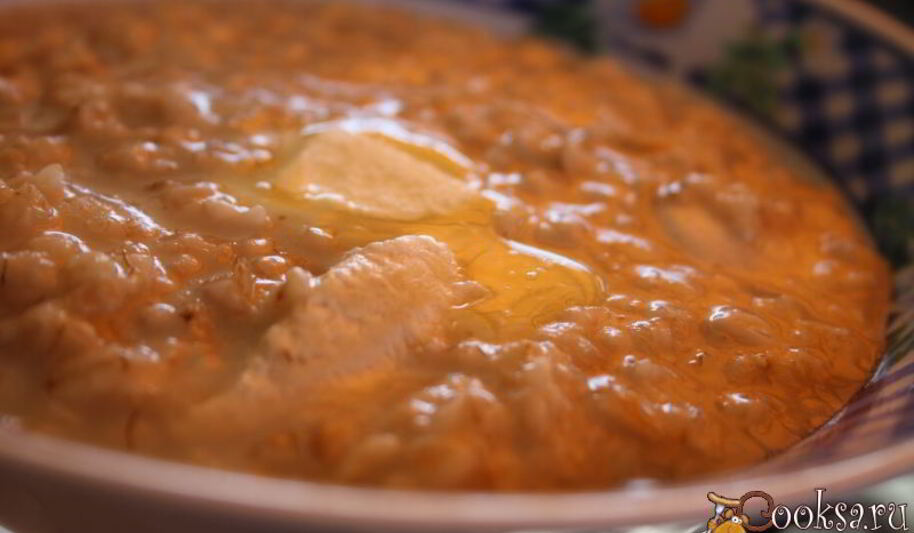 Рецепт овсяной каши на курином бульоне