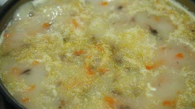 быстрый суп с грибами и плавленым сыром