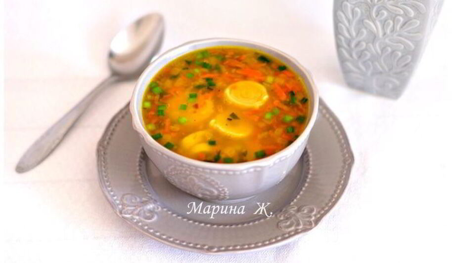 Рецепт горохового супа с чесночными рулетиками