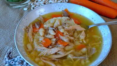 куриный суп с белой фасолью