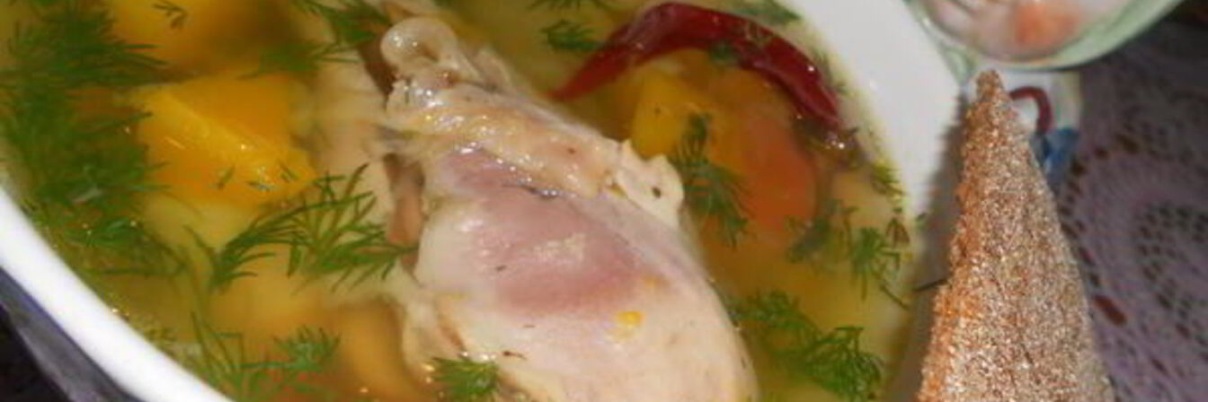 Куриный суп с тыквой и цветной капустой