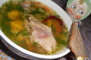 Куриный суп с тыквой и цветной капустой
