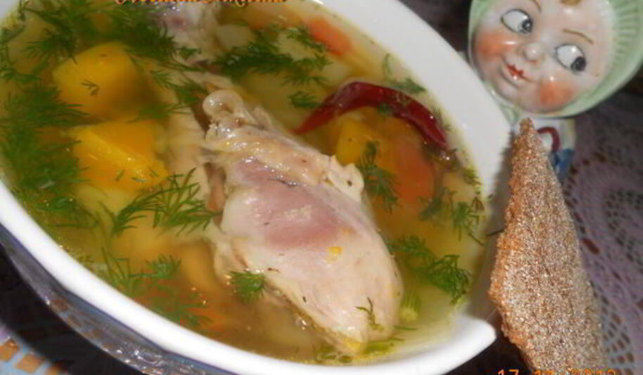 Рецепт куриного супа с тыквой и цветной капустой