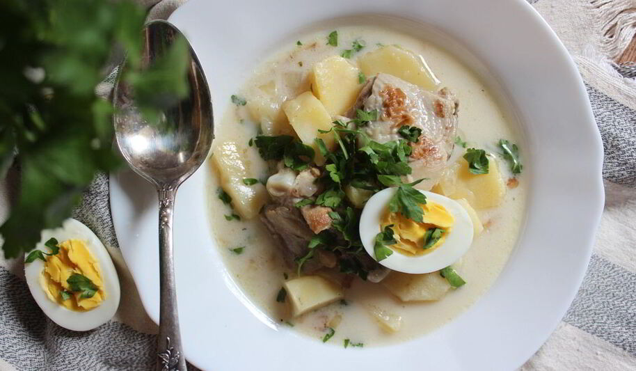 Рецепт куриного супа с яйцом и сливками