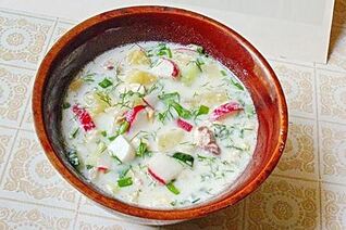 Окрошка днестровская с курицей