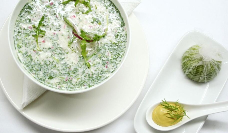 Рецепт окрошки на айране