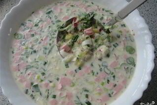 Окрошка на сметане и майонезе