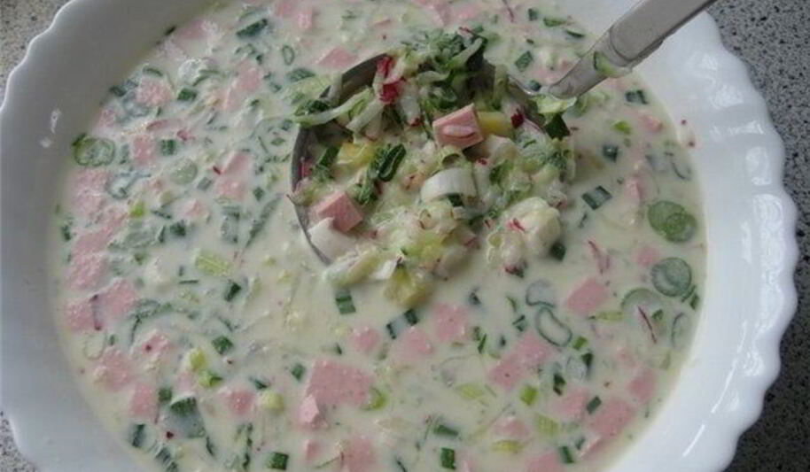 Рецепт окрошки на сметане и майонезе