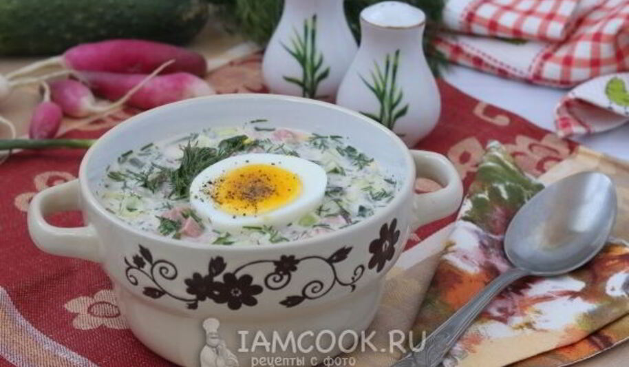 Рецепт окрошки на сыворотке и сметане