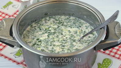 окрошка на сыворотке и сметане