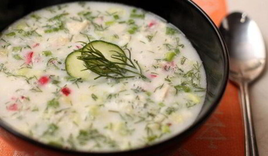 Рецепт окрошки на тане