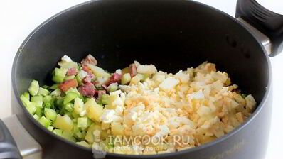 окрошка с мясом на кефире