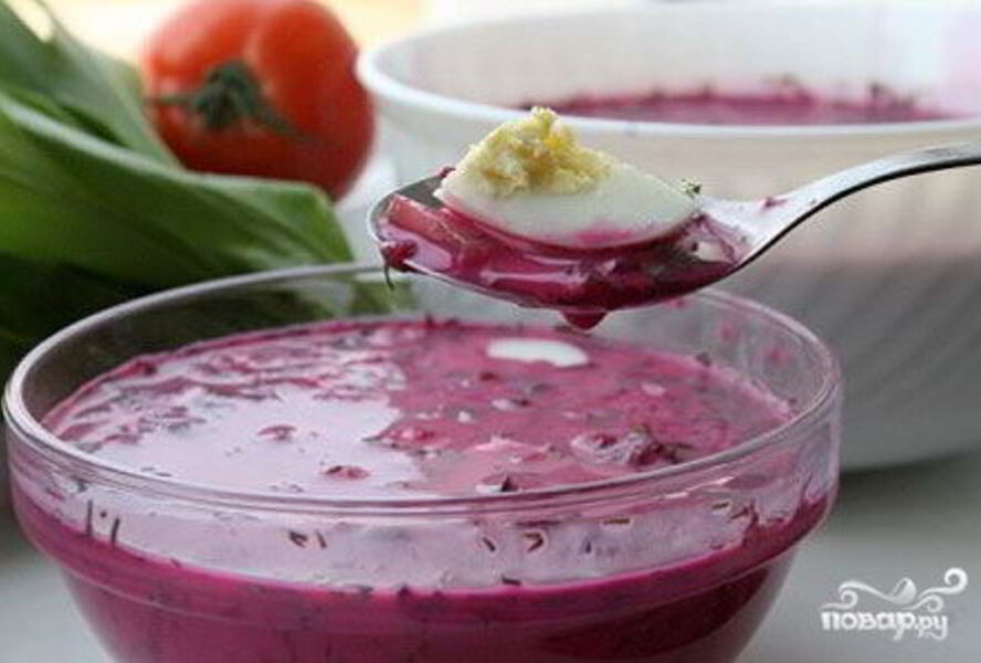 Окрошка со свеклой