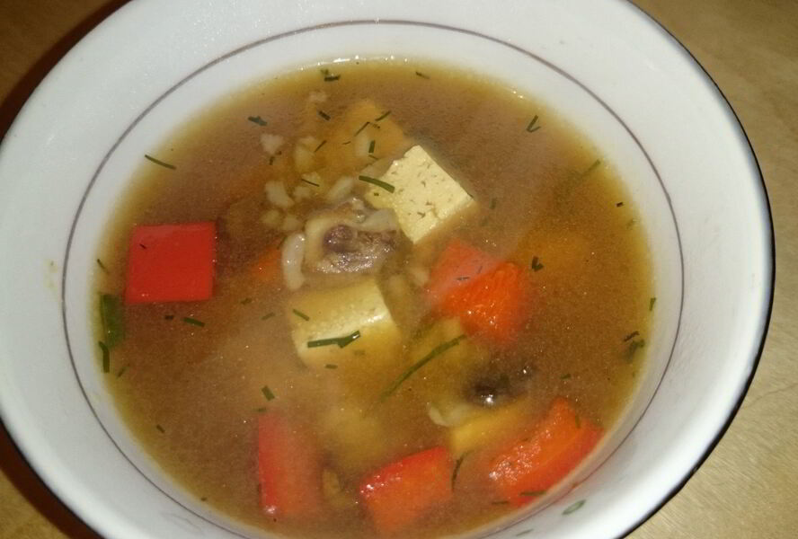 Острый японский суп с тофу