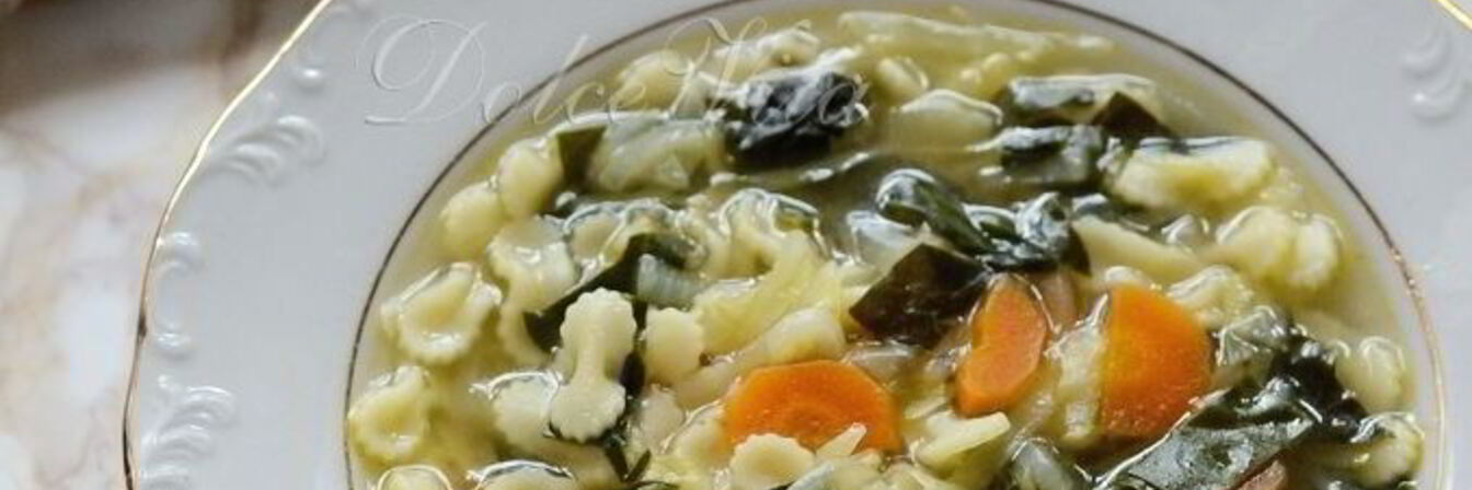 Легкий овощной суп с пастой