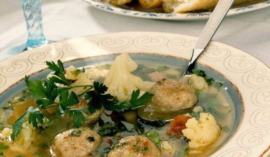 Рецепт овощного супа с фрикадельками