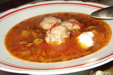 Суп овощной с фрикадельками