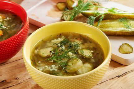 Рассольник с пшеном