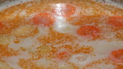 рыбный суп с икрой мойвы