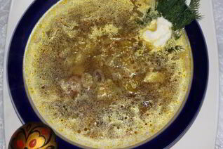 Постные щи из свежей капусты с сушеными грибами