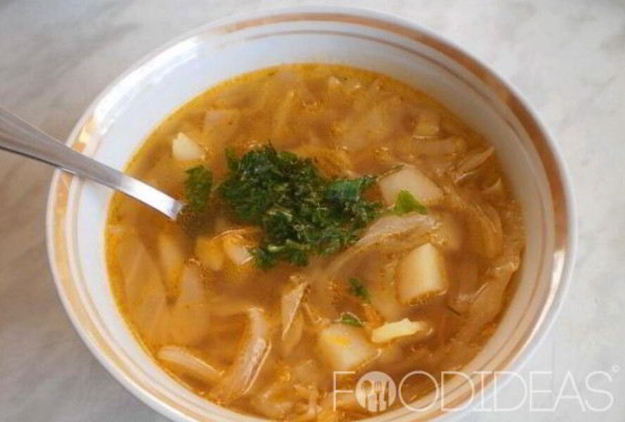 Постные щи из свежей капусты