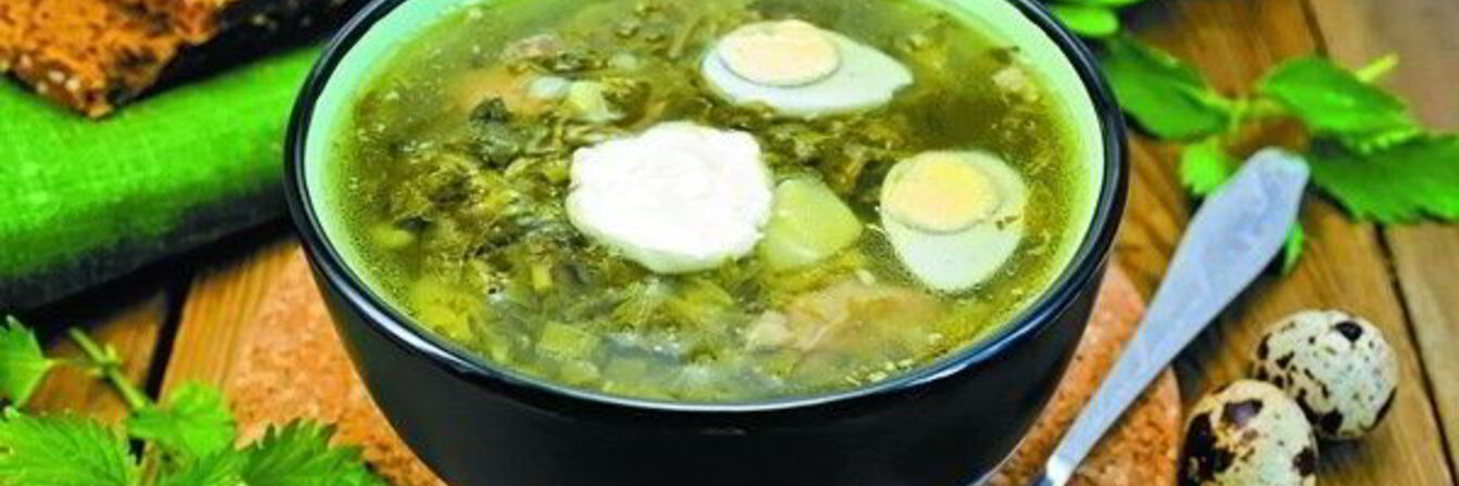 Щи из крапивы с яйцом
