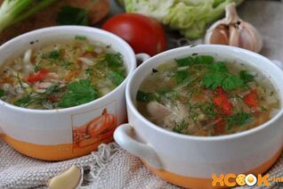 Щи из курицы со свежей капустой