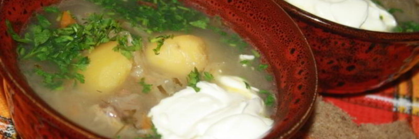 Щи с говядиной и квашеной капустой