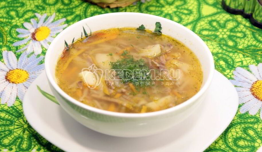 Рецепт щей с капустой и языком