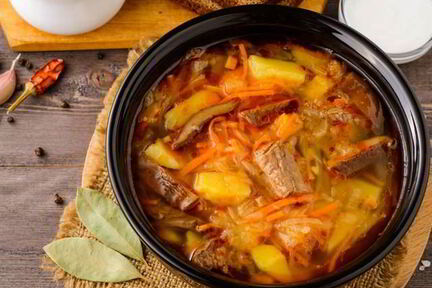 Щи со свежими грибами