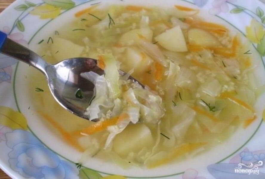 Вегетарианские щи из свежей капусты