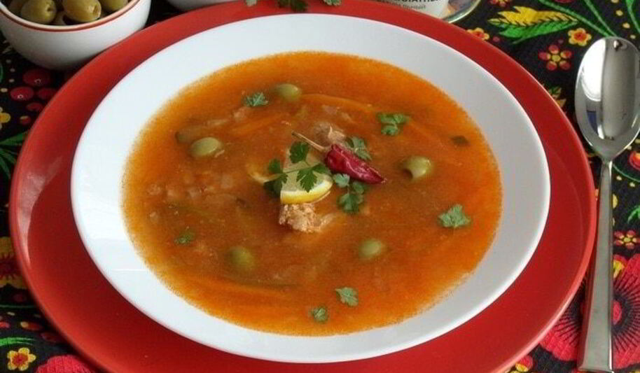 Рецепт солянки с тунцом