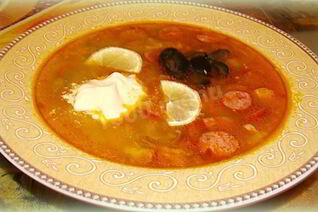 Суп классическая сборная мясная солянка