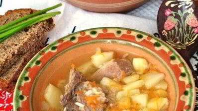суп деревенский в горшочках