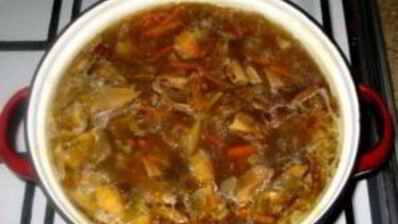 суп из белых грибов сушеных